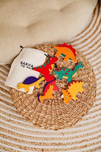 Gift set of wooden toys for coloring "Dino World"