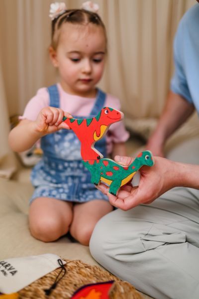 Gift set of wooden toys for coloring "Dino World"
