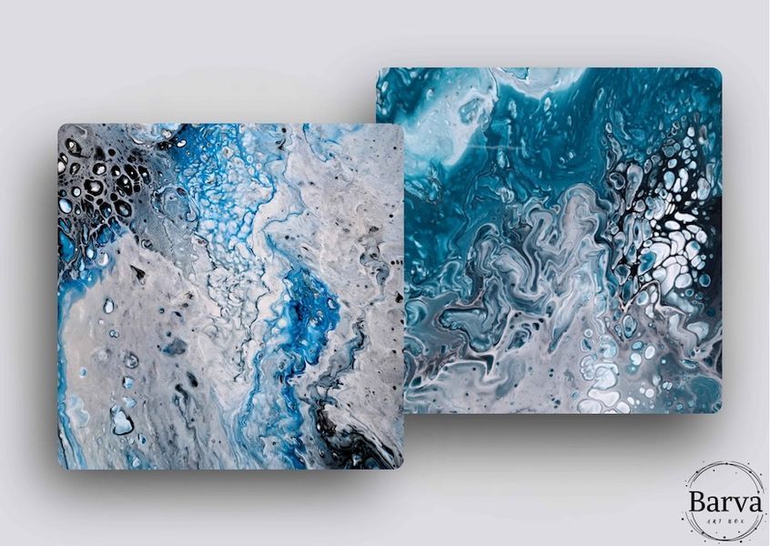 "Сімейний 2 в 1"&ndash; подарунковий набір для творчості Fluid Art (рідкий акрил) 2 основи 30 см 1669473865555 фото
